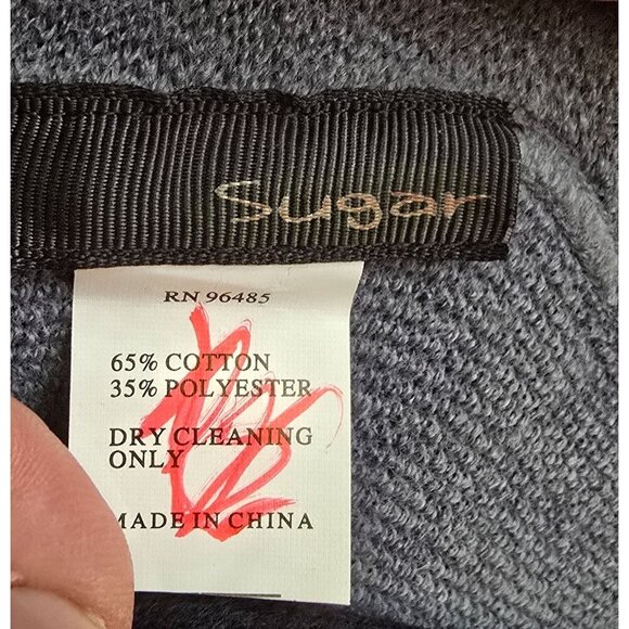 Sugar Ombre Gray Floral Poncho One Size Black Pom Pom Trim Flowy Brushed Cotton - Picture 7 of 9